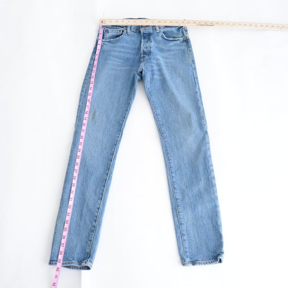 Levi's 501 Blue Skinny Straight Denim Jeans Size 30x32 - Picture 2 of 16